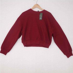 NEW Wild Fable Cropped Sweatshirt Berry Maroon Wine Red - Unisex